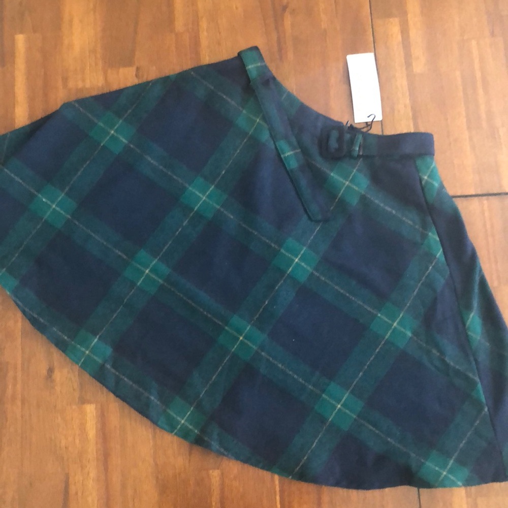 NWT plaid wool A-line skirt size Small